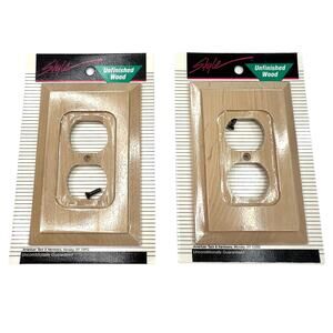 Two New Vintage Unfinished Wood Light Switch Plates